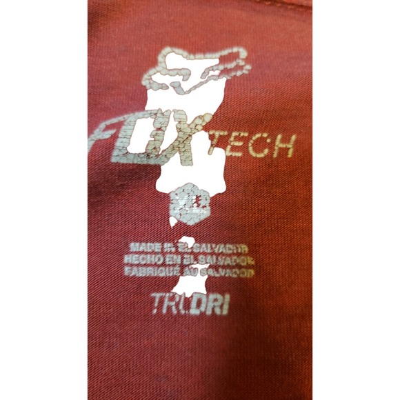 Fox Tech Tri Dry Brick Red Polo Shirt size X-Large Motocross Racing Casual - Picture 8 of 16